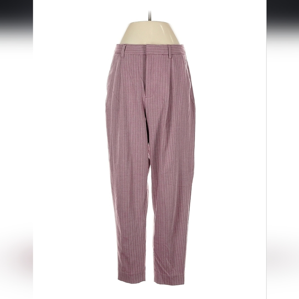 Banana Republic high rise tapered pant pink herringbone